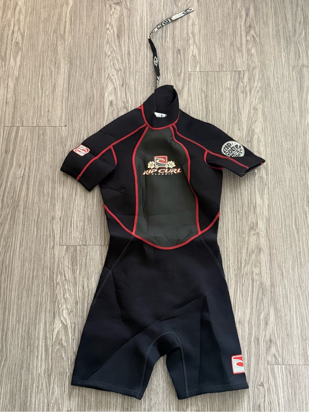 Vintage 90s RIP CURL Classic Red Shorty Wetsuit (Youth Size L6) Authentic